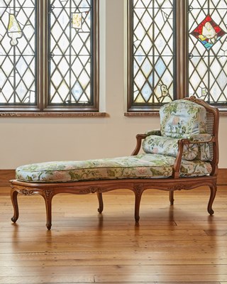 Lot 150 - Louis XV Walnut Caned Chaise Longue