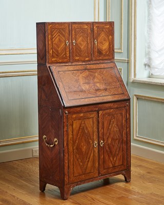 Lot 226 - Regence Kingwood Parquetry Inlaid Secretary Cabinet