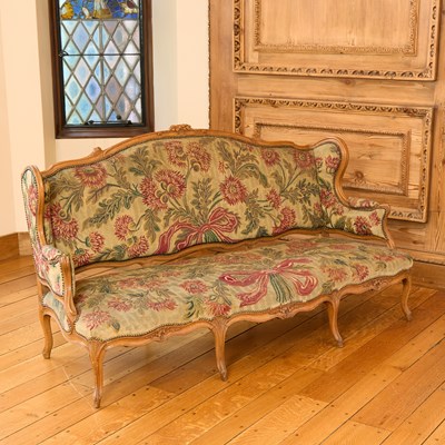 Lot 148 - Louis XV Needlepoint Upholstered Canapé à Oreilles