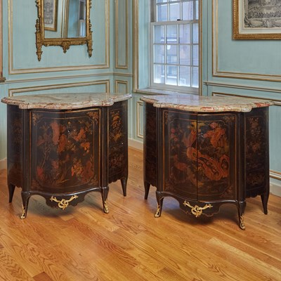 Lot 142 - Pair of Louis XV Chinese Lacquer Cabinets