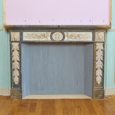 Lot 346 - Louis XVI Gray and White Marble Fireplace Mantel