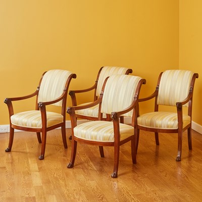 Lot 314 - Set of Four Empire Mahogany Fauteuils