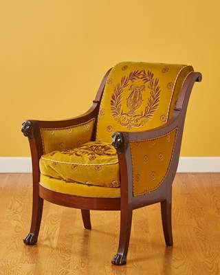 Lot 240 - Empire Upholstered Mahogany Bergère