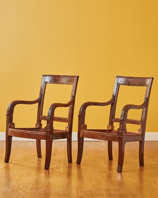 Lot 312 - Pair of Empire Mahogany Fauteuil Frames