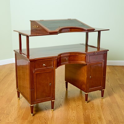 Lot 307 - Rare Louis XVI Gilt-Bronze Mounted Plum-Pudding Mahogany Architect's Desk