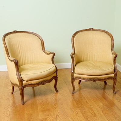 Lot 138 - Pair of Louis XV Walnut Bergères