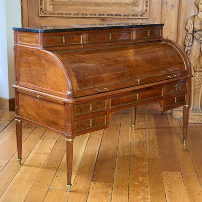 Lot 132 - Louis XVI Gilt-Bronze Mounted Mahogany Cylinder Desk