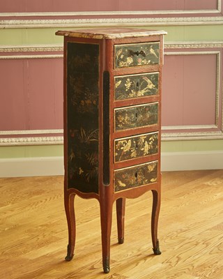 Lot 115 - Louis XV French Vernis and Chinese Lacquer Decorated Chest of Drawers