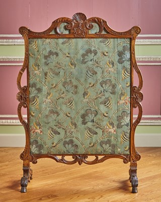 Lot 124 - Régence Upholstered Walnut Fire Screen