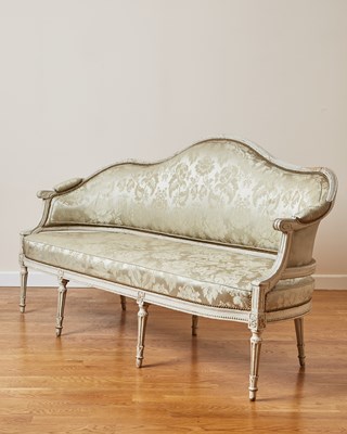 Lot 293 - Louis XVI Carved and Painted Camelback Settee