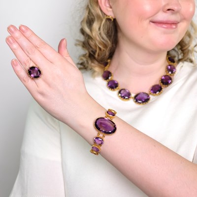 Lot 50 - Antique Gold and Amethyst Parure
