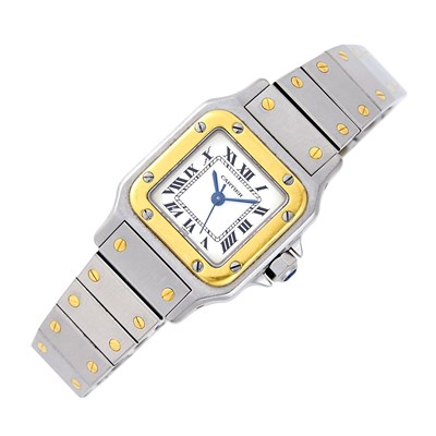 Lot 37 - Cartier Gold and Stainless Steel 'Santos' Wristwatch