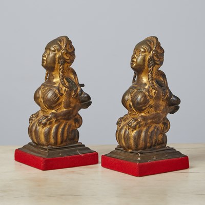 Lot 283 - Pair of Baroque Gilt-Bronze Sphinx Mounts