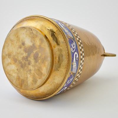 Lot 756 - WMF Art Deco Enameled Brass Two-Handled Vase