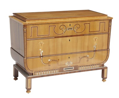 Lot 753 - Swedish Grace Period Inlaid Fruitwood Chest of Drawers