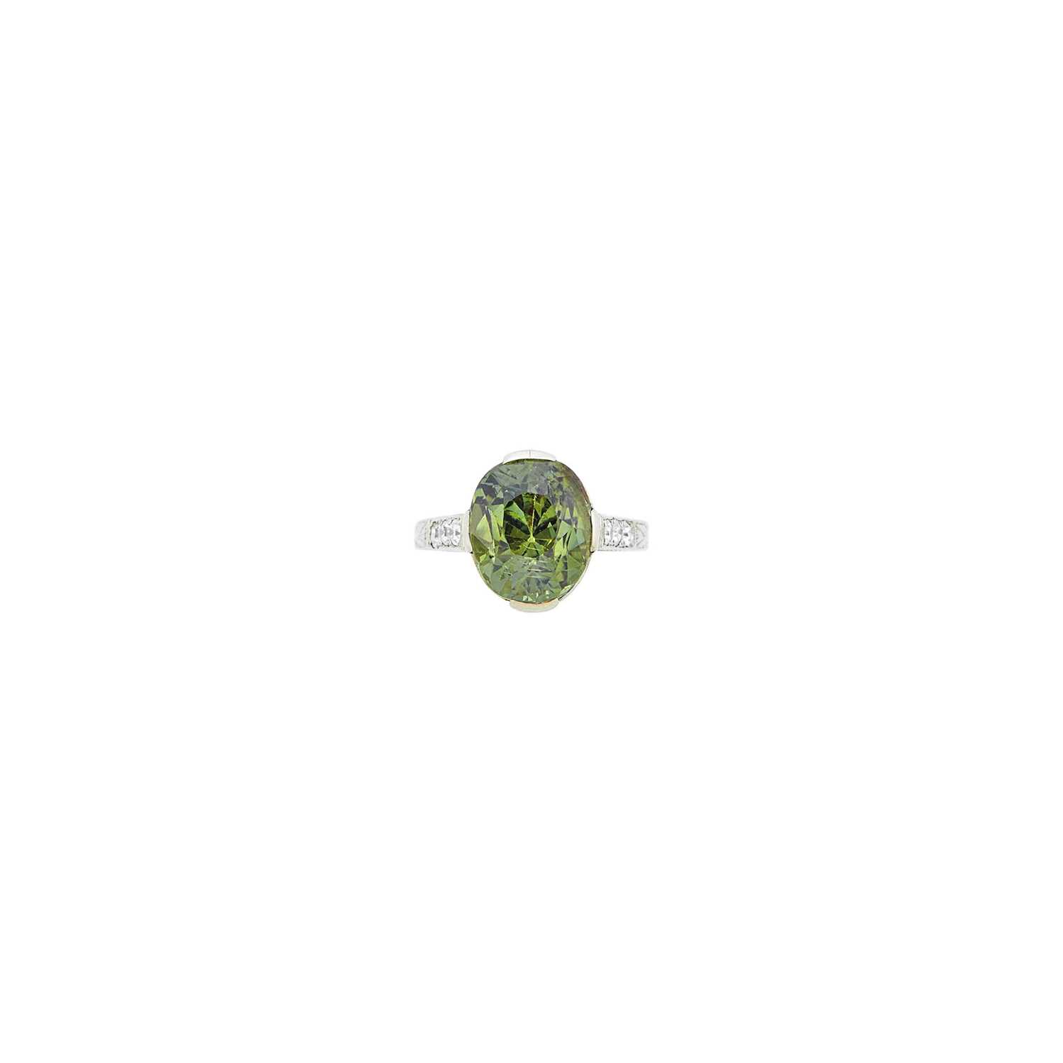 Lot 79 - White Gold, Alexandrite and Diamond Ring