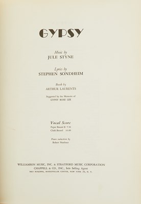 Lot 268 - Stephen Sondheim's specially bound score for Gypsy