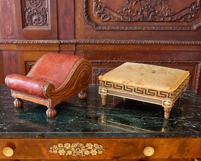 Lot 373 - Regency Gout Footstool together with a Louis XVI Style Footstool