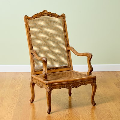 Lot 74 - Régence Caned-Back Beechwood Fauteuil