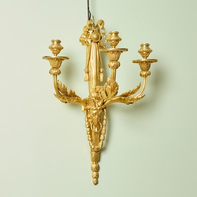 Lot 265 - Louis XVI Gilt-Bronze Three-Light Wall Sconce