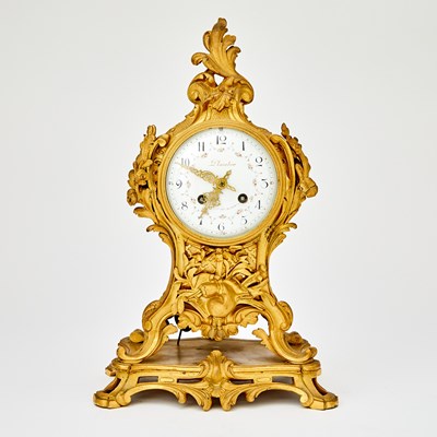 Lot 289 - French Rococo Style Bronze Clock