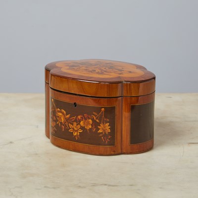 Lot 341 - German Marquetry Inlaid Mahogany Tea Caddy