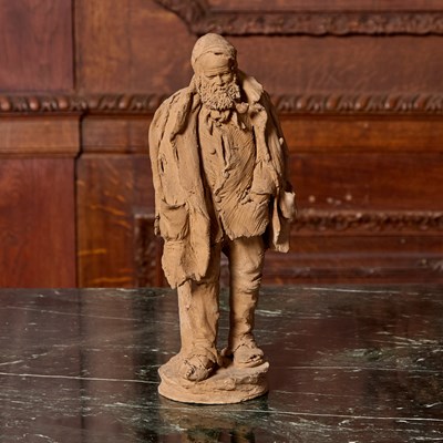 Lot 191 - Terracotta Statue of a Man Smoking a Pipe