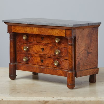 Lot 338 - Empire Mahogany Miniature Chest of Drawers