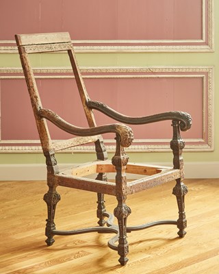Lot 65 - Louis XIV Carved Walnut Fauteuil Frame