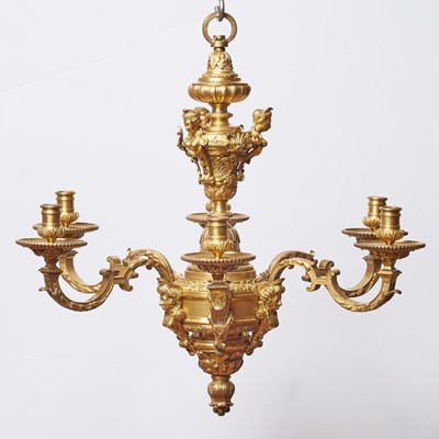 Lot 64 - Louis XIV Style Gilt-Bronze Six-Light Chandelier