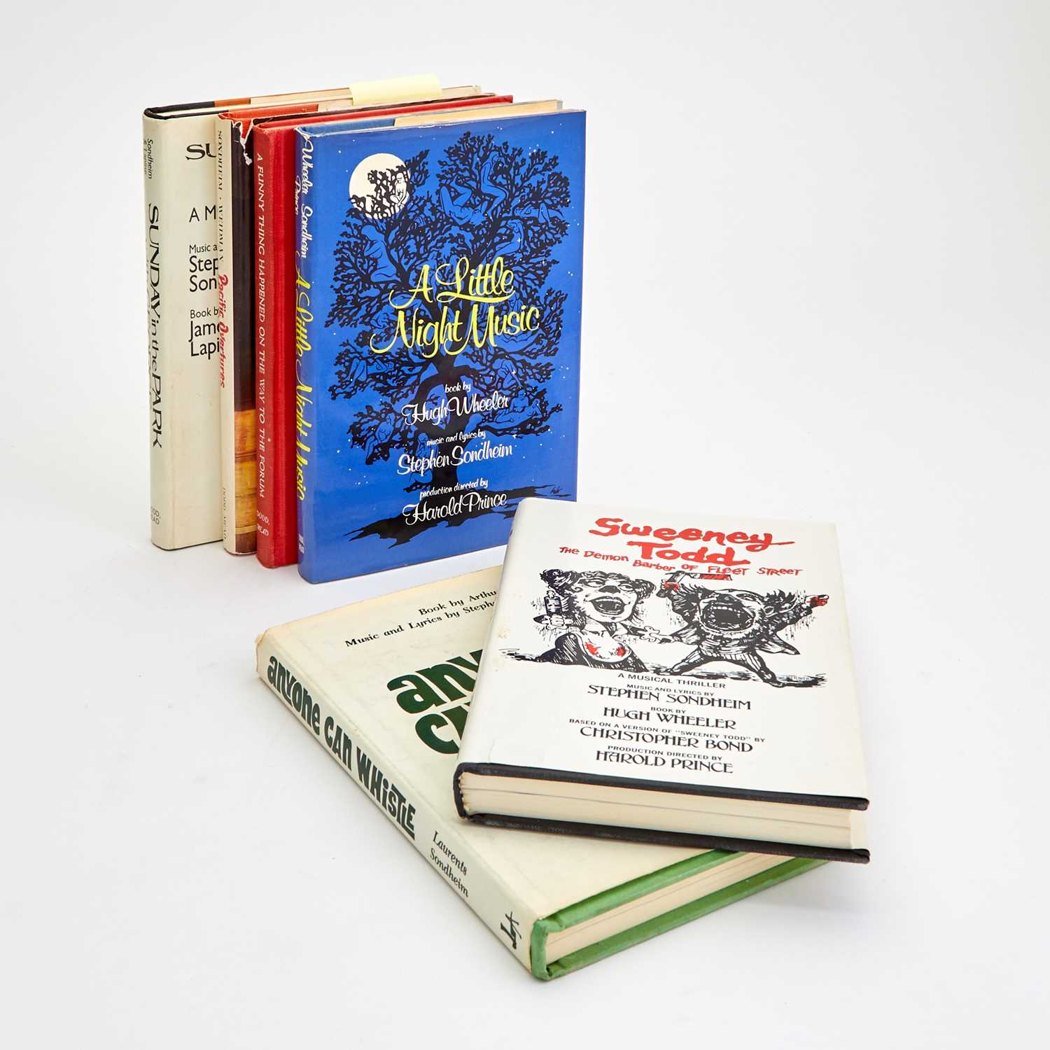 Lot 272 - Six first and early book editions of Stephen Sondheim musicals