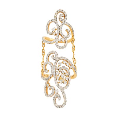 Lot 1161 - Casato Rose Gold and Diamond Knuckle Double Ring