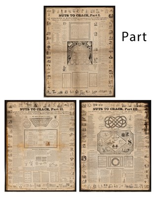 Lot 340 - Seven framed broadside puzzles, circa 1830s