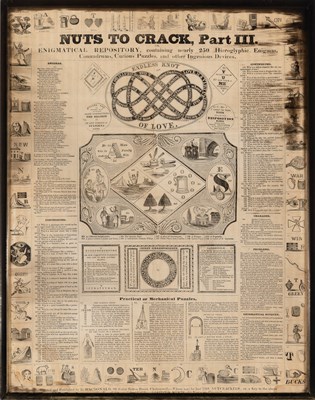 Lot 340 - Seven framed broadside puzzles, circa 1830s