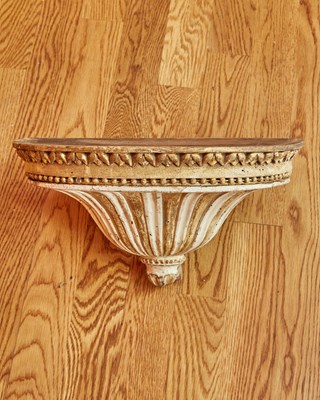 Lot 246 - Louis XVI Cream Painted and Parcel-Gilt Wall Bracket