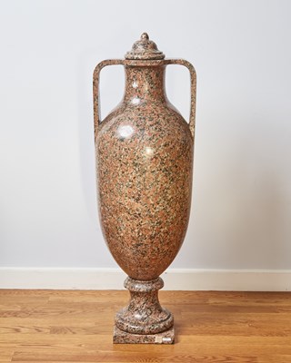 Lot 329 - Very Large Italian Granito Rosso D'Egitto, (Aswan Granite), Amphora Vase