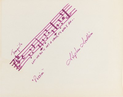Lot 288 - A manuscript musical quotation from Passion