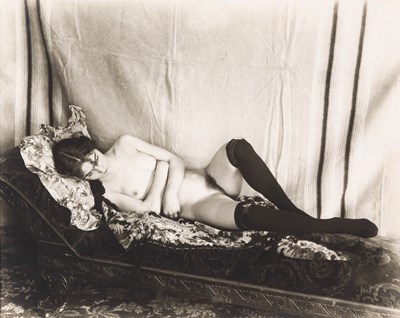 Lot 634 - Attributed to E. J. Bellocq: Storyville portrait of a young woman, semi-nude