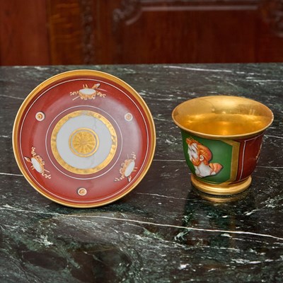 Lot 543 - PARIS PORCELAIN NEOCLASSICAL SANG-DE-BOEUF BREAKFAST CUP AND SAUCER