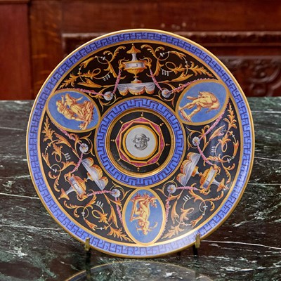 Lot 501 - SEVRES PORCELAIN NEOCLASSICAL BLACK-GROUND STAND