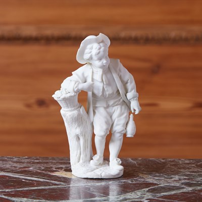 Lot 418 - Sèvres Biscuit Porcelain Figure, 'Le Petit Vendangeur'