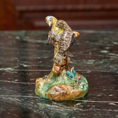 Lot 420 - CHANTILLY PORCELAIN MODEL OF TWO BILLING DOVES
