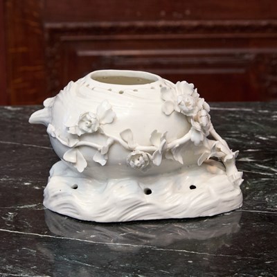 Lot 396 - Saint Cloud White Porcelain Potpourri Vase