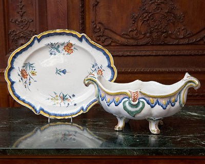 Lot 403 - French Faience Footed Tureen and Oval Stand