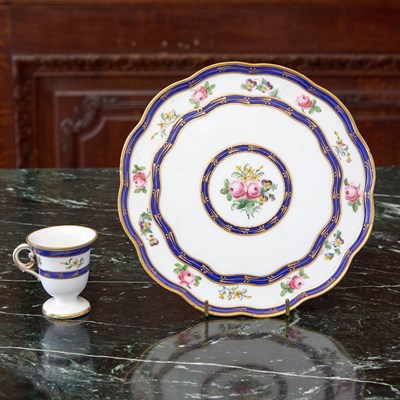 Lot 449 - Sèvres Porcelain Blue-Banded Ice-Cup and Ice-Cup Stand (Tasse A Glace Et Soucoupe a Pied)