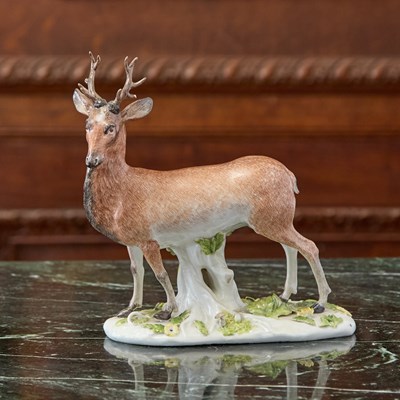 Lot 415 - MEISSEN PORCELAIN MODEL OF A STAG