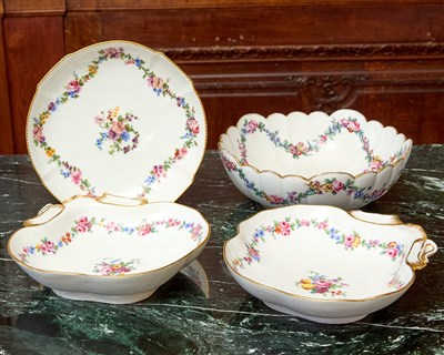 Lot 509 - FOUR SEVRES PORCELAIN SERVING WARES