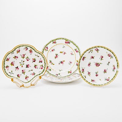 Lot 333 - Four Sèvres Porcelain Rose and Garland (Rose et Feuillages) Table Wares