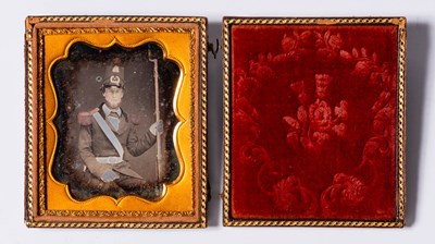 Lot 637 - Sixth-plate daguerreotype of a militiaman