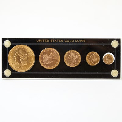 Lot 111 - United States Five-piece Gold Type Set